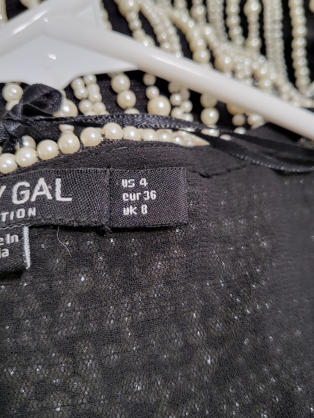 Nasty Gal Black & Ivory Beaded Fringe Open-Front Cardigan - Picture 6 of 6
